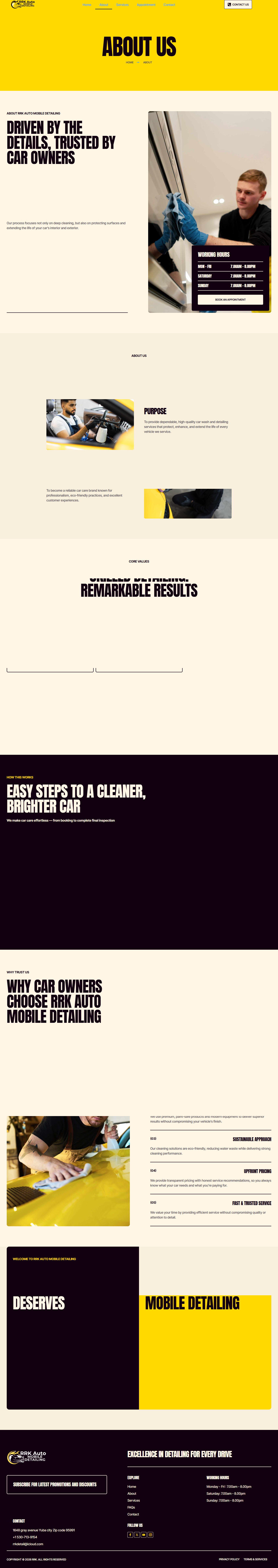 Detailix Car Wash website screenshot 2